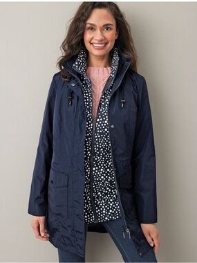 GAP Navy Ideal Rain Jacket with Hood